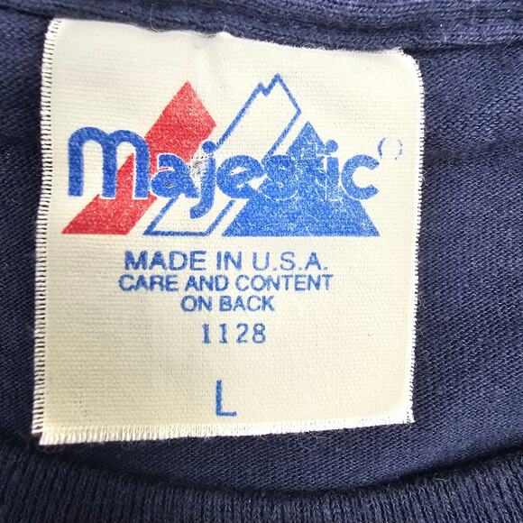 Vintage Y2K Majestic Authentic NY Yankees 1999 Navy Blue Graphic Tee Size L 1894 - Picture 3 of 7